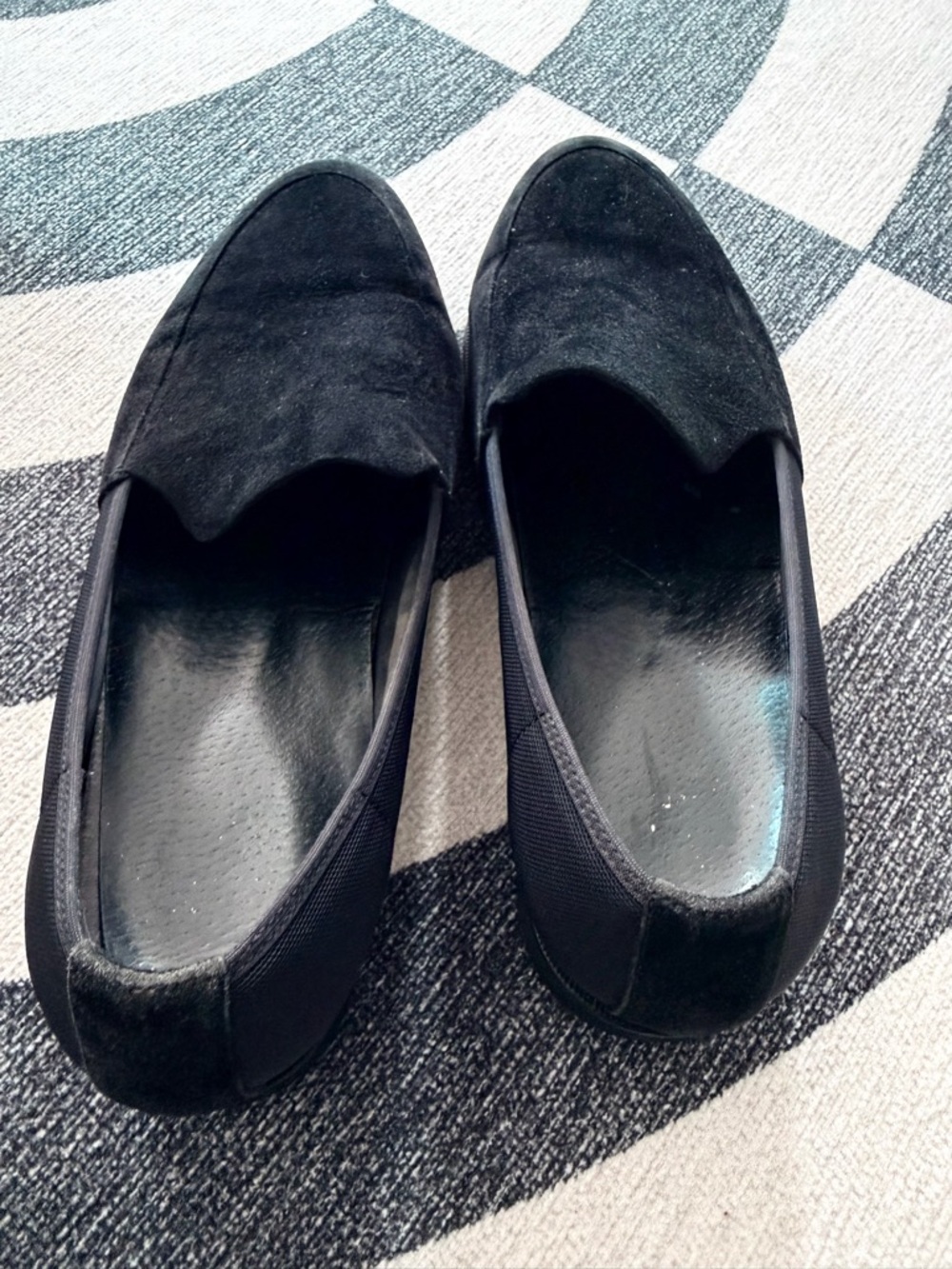 Eileen Fisher Black Suede Slip-On Loafers